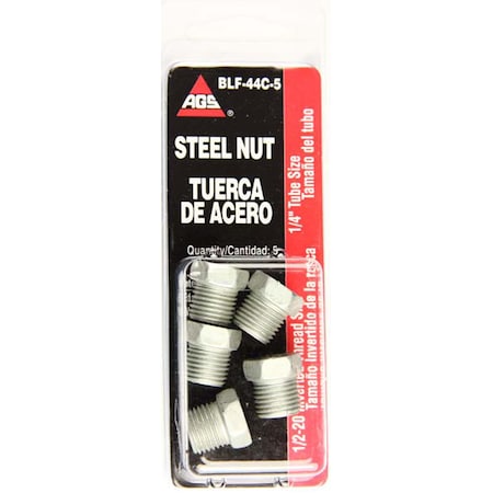 Ags Steel Tube Nut, 1/4 1/2-20 Inverted, 5/card, PK5 BLF-44C-5